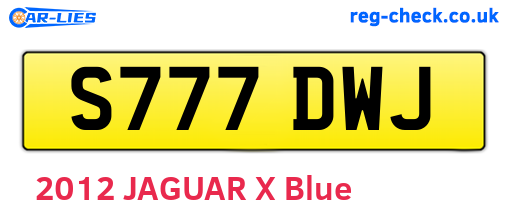 S777DWJ are the vehicle registration plates.
