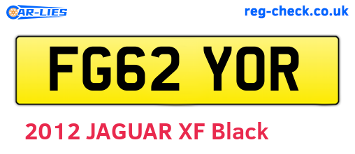 FG62YOR are the vehicle registration plates.