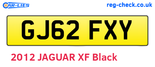 GJ62FXY are the vehicle registration plates.