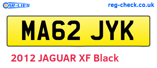 MA62JYK are the vehicle registration plates.