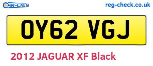 OY62VGJ are the vehicle registration plates.