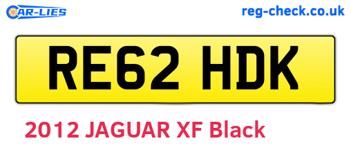 RE62HDK are the vehicle registration plates.