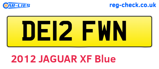 DE12FWN are the vehicle registration plates.