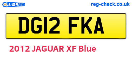 DG12FKA are the vehicle registration plates.