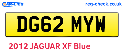 DG62MYW are the vehicle registration plates.