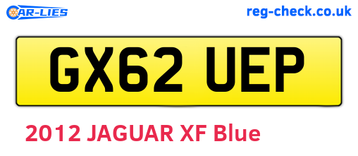 GX62UEP are the vehicle registration plates.