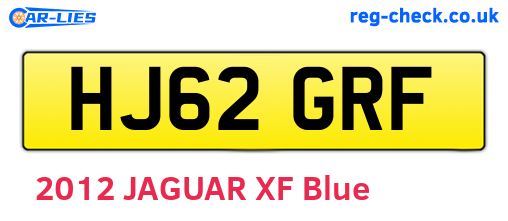 HJ62GRF are the vehicle registration plates.