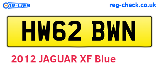 HW62BWN are the vehicle registration plates.
