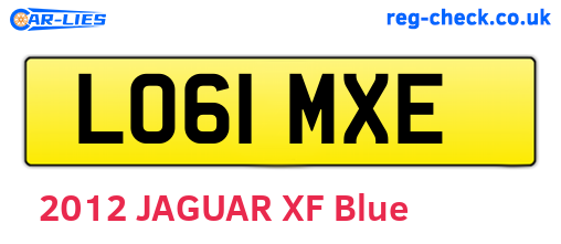 LO61MXE are the vehicle registration plates.
