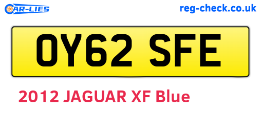 OY62SFE are the vehicle registration plates.