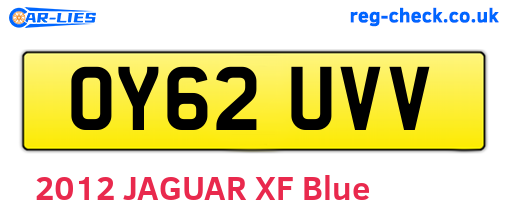 OY62UVV are the vehicle registration plates.