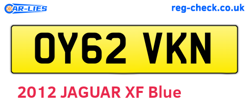 OY62VKN are the vehicle registration plates.