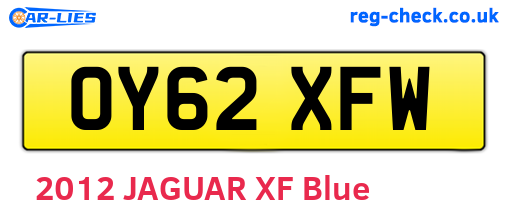OY62XFW are the vehicle registration plates.