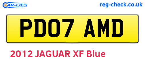 PD07AMD are the vehicle registration plates.