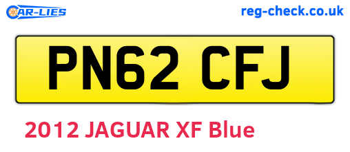 PN62CFJ are the vehicle registration plates.