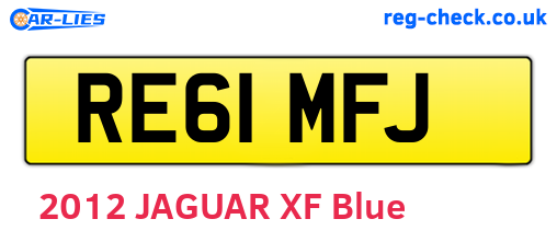 RE61MFJ are the vehicle registration plates.
