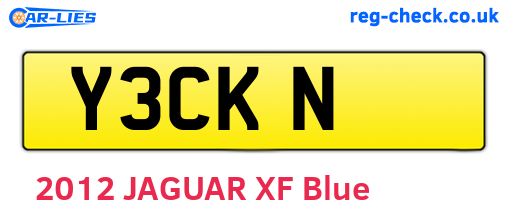 Y3CKN are the vehicle registration plates.