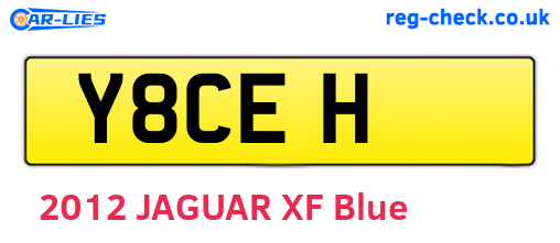 Y8CEH are the vehicle registration plates.