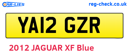 YA12GZR are the vehicle registration plates.