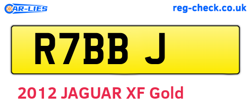 R7BBJ are the vehicle registration plates.