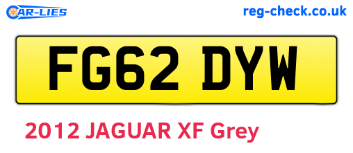 FG62DYW are the vehicle registration plates.