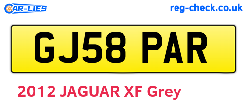 GJ58PAR are the vehicle registration plates.