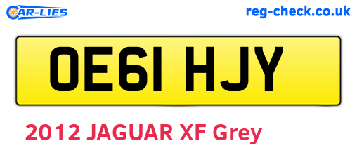 OE61HJY are the vehicle registration plates.