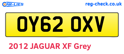 OY62OXV are the vehicle registration plates.