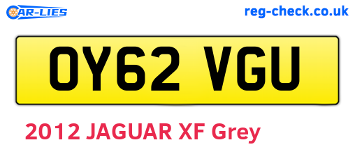 OY62VGU are the vehicle registration plates.