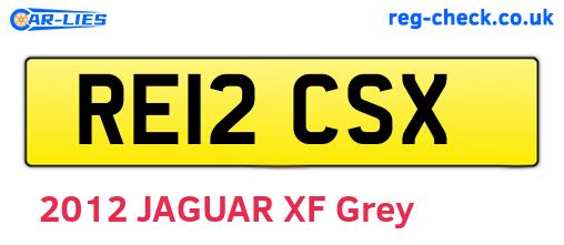 RE12CSX are the vehicle registration plates.