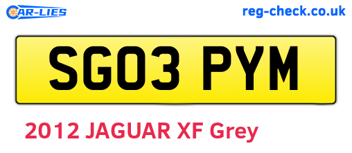 SG03PYM are the vehicle registration plates.