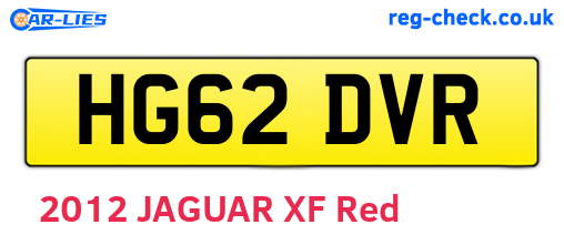 HG62DVR are the vehicle registration plates.