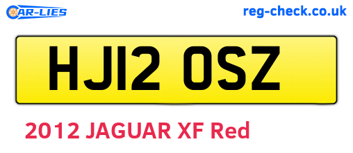 HJ12OSZ are the vehicle registration plates.