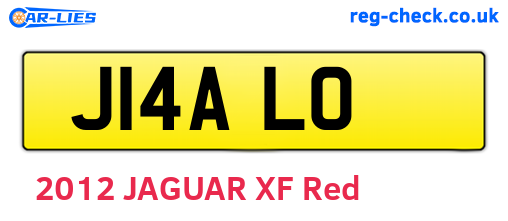 J14ALO are the vehicle registration plates.