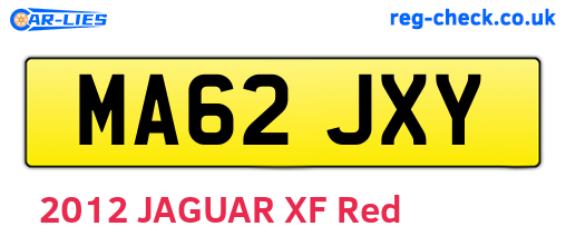 MA62JXY are the vehicle registration plates.