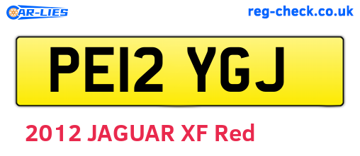 PE12YGJ are the vehicle registration plates.