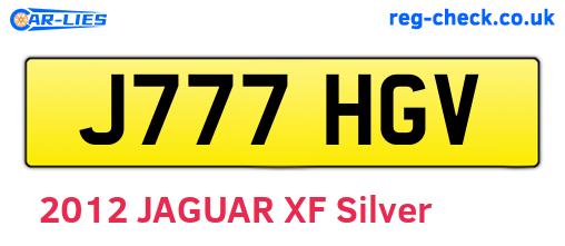 J777HGV are the vehicle registration plates.