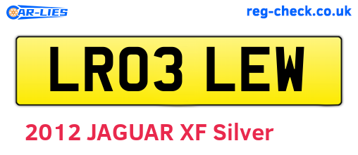 LR03LEW are the vehicle registration plates.