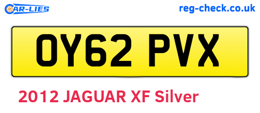 OY62PVX are the vehicle registration plates.