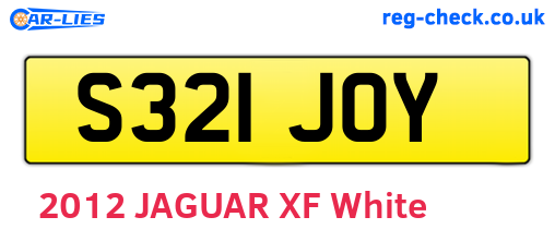 S321JOY are the vehicle registration plates.