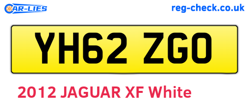 YH62ZGO are the vehicle registration plates.