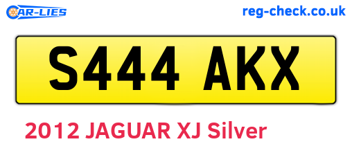 S444AKX are the vehicle registration plates.