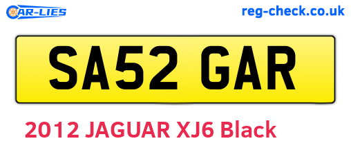SA52GAR are the vehicle registration plates.