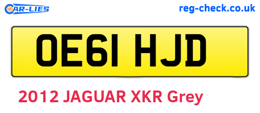 OE61HJD are the vehicle registration plates.