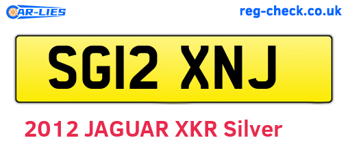 SG12XNJ are the vehicle registration plates.