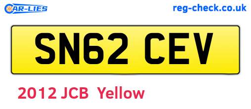SN62CEV are the vehicle registration plates.