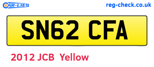 SN62CFA are the vehicle registration plates.