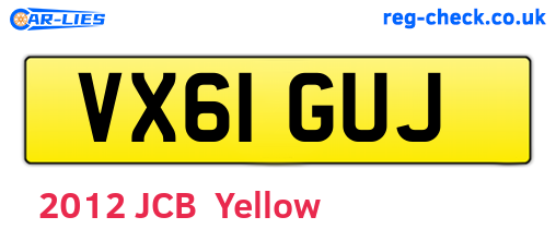 VX61GUJ are the vehicle registration plates.
