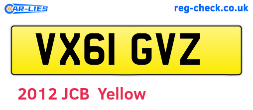 VX61GVZ are the vehicle registration plates.