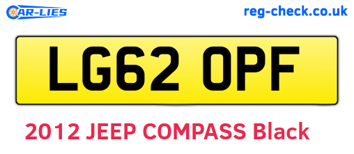 LG62OPF are the vehicle registration plates.